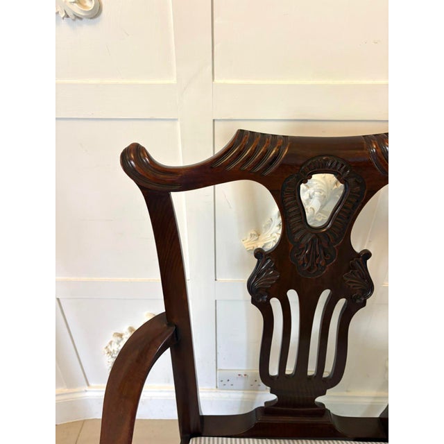 Antique Mid 19th Century Irish Carved Mahogany Dining Chairs with Carvers and Ball & Claw Feet, 1850s, Set of 10 For Sale - Image 12 of 18
