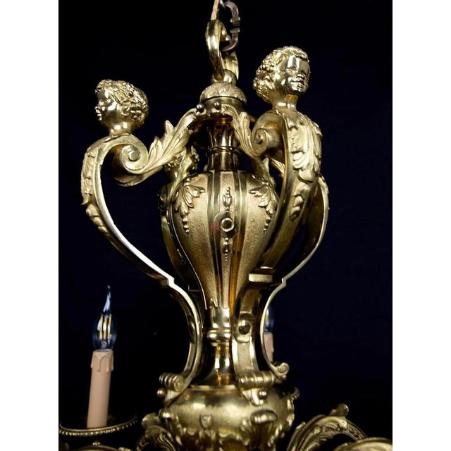 Metal Antique French Bronze Mazarin Chandelier For Sale - Image 7 of 8