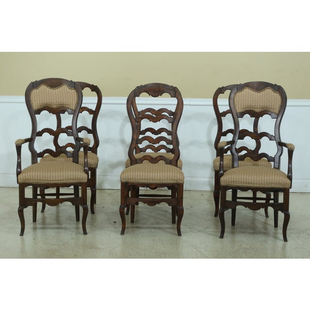 Set 6 Country French Upholstered Dining Room Chairs | Chairish