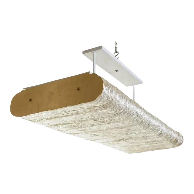 Large Italian Textured Glass Chandelier For Sale