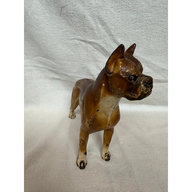 Hubley Manufacturing Company 1920s Rare Hard to Find Cast Iron Boxer For Sale - Image 4 of 11