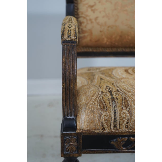 Pair of French Louis XV Style Upholstered Armchairs For Sale - Image 16 of 18