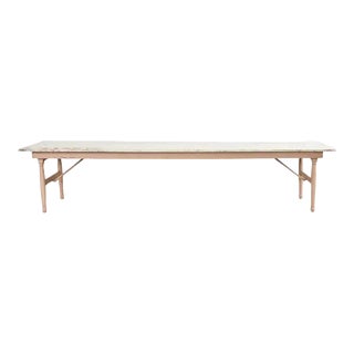 Country American Painted Pine Farmhouse Folding Harvest Dining Table For Sale