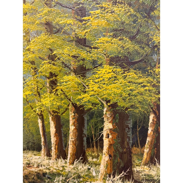 Wood Vintage Landscape of Mountainous Meadow With Stream, Framed + Signed For Sale - Image 7 of 12