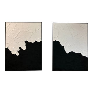 1970s Diptych Black and White Wall Mount Collage Work of Art For Sale