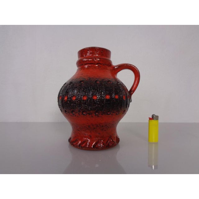 Red & Black Sawa Ceramic Vase, Germany, 1960s For Sale - Image 3 of 18