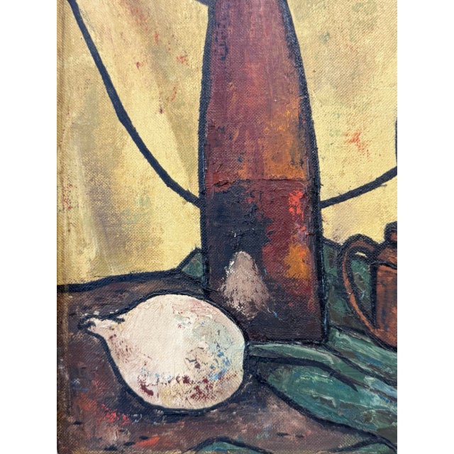 1950s 1950s Mid-Century Modern Still Life With Bottle - Signed For Sale - Image 5 of 8