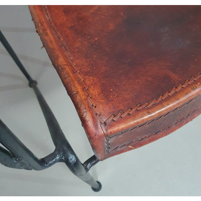 Chair in Leather and Wrought Iron For Sale - Image 16 of 18