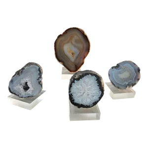 Natural Polished Agate Quartz Geodes Display Minerals Stones