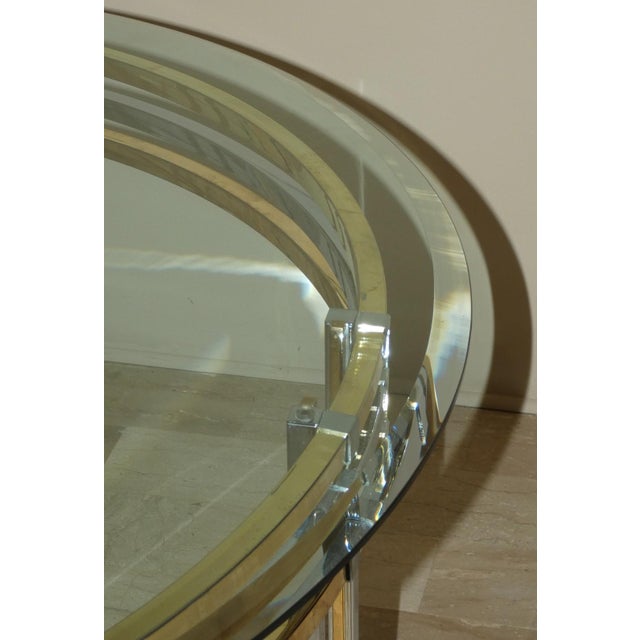 Chrome and Gold-Plated Steel Dining Table, Italy, 1970s For Sale - Image 10 of 18