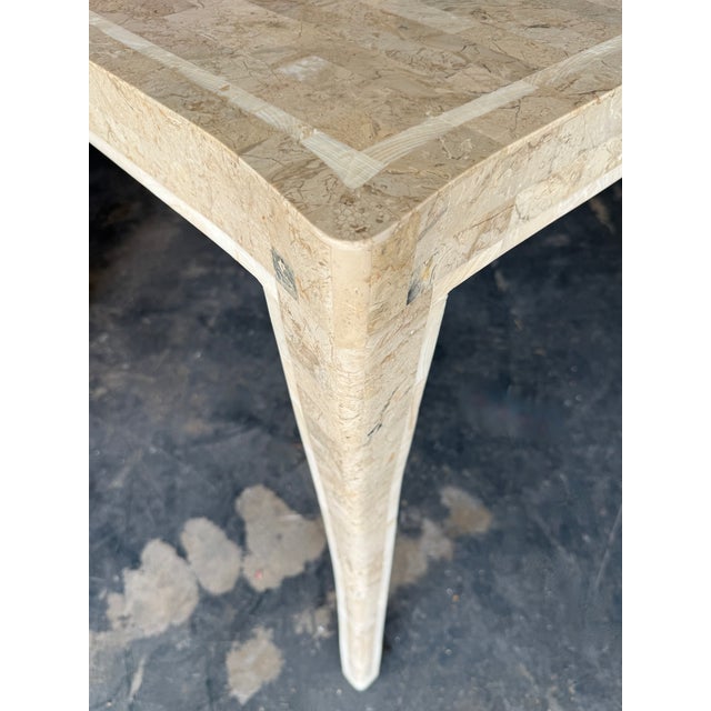 Maitland - Smith Sculptural Tessellated Stone Game Table Brass Detail by Maitland Smith For Sale - Image 4 of 10