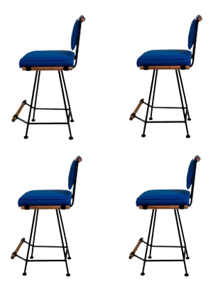 California Modern Swiveling Counter Stools - Set of 4