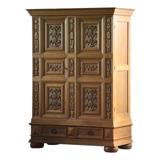 Vintage Art Nouveau Danish Oak Cabinet, 1930s For Sale