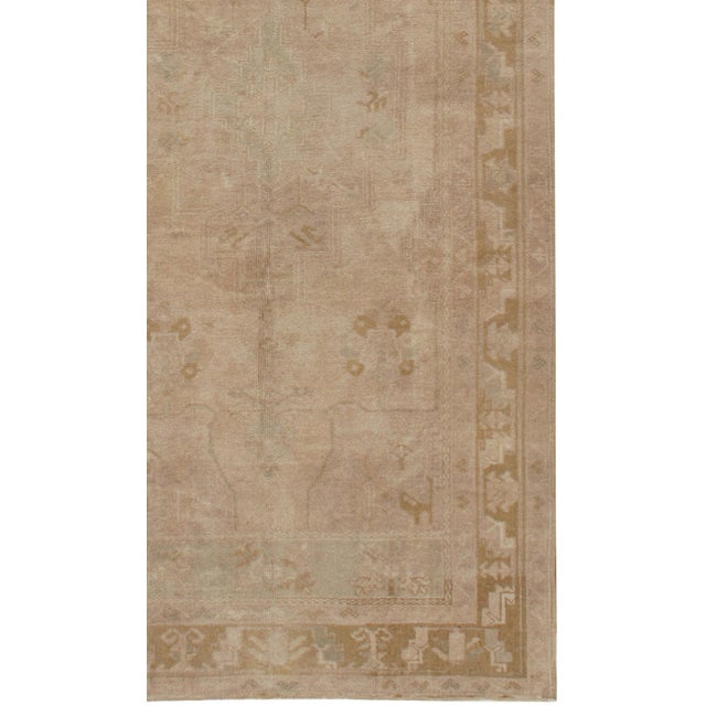 Tan Vintage Circa 1940 Turkish Oushak Area Rug, 4ft 4in X 9ft 4in For Sale - Image 8 of 8