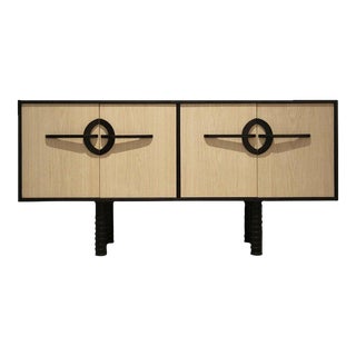 Custom Modern Organic Carved Two-Tone Natural and Black Sideboard For Sale
