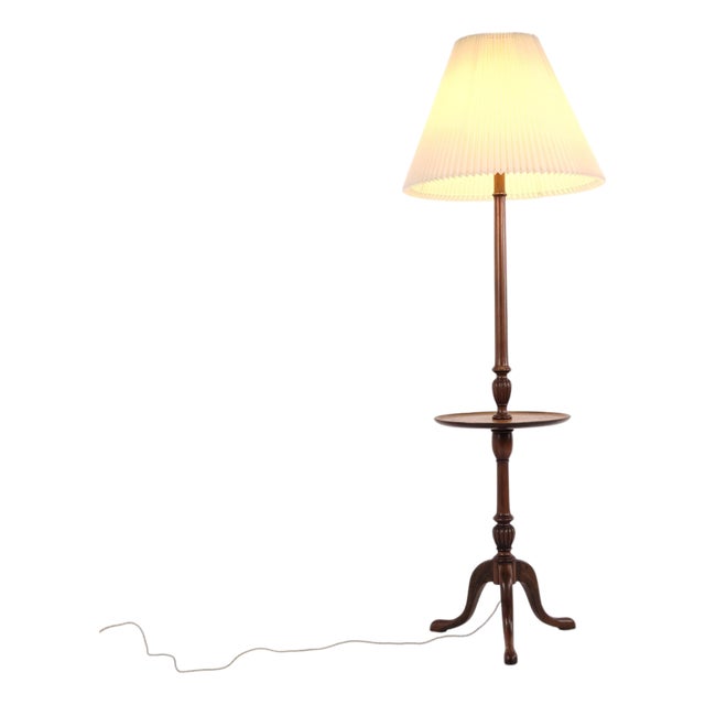 Late Empire Floor Lamp with Mahogany Table For Sale