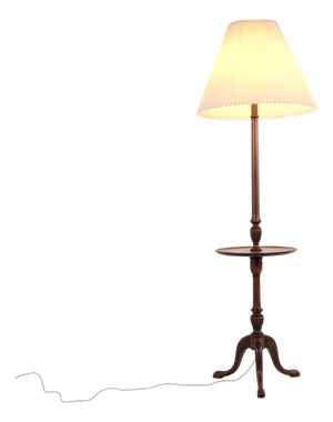 Late Empire Floor Lamp with Mahogany Table