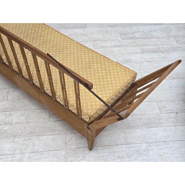 Swedish Drop Arm Sofa in Fabric and Oak, 1970s For Sale - Image 15 of 18