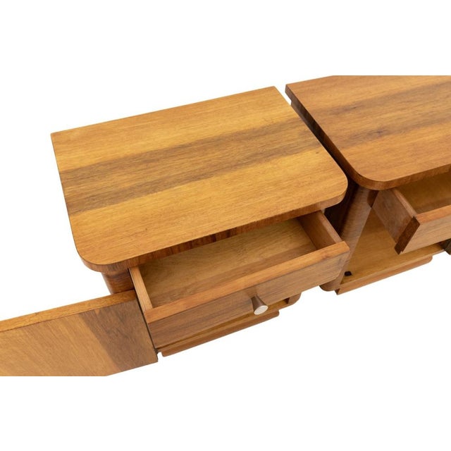1950s Mid-20th Century Wooden Bedside Tables, 1950s, Set of 2 For Sale - Image 5 of 6