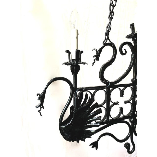 Vintage Italian Wrought Iron Ceiling Lamps, Set of 2 For Sale - Image 3 of 9