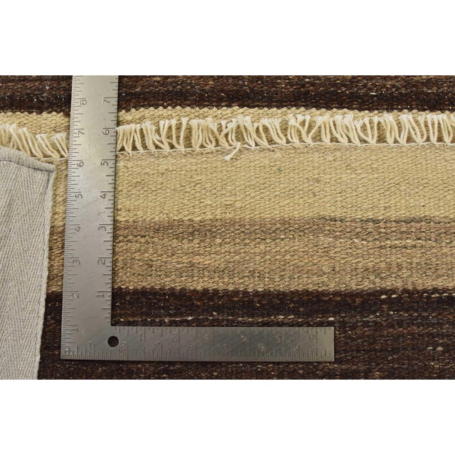 Kilim Runner 2’7” X 9’6” Brown Wool Striped Handwoven Oriental Rug For Sale - Image 13 of 13