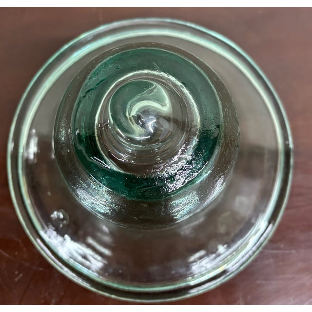 Glass Vintage French Style Aqua Color Glass Garden Cloche For Sale - Image 7 of 7