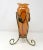 1970s Amber Ruffled Glass Amphora in Ornate Metal Stand For Sale - Image 4 of 6