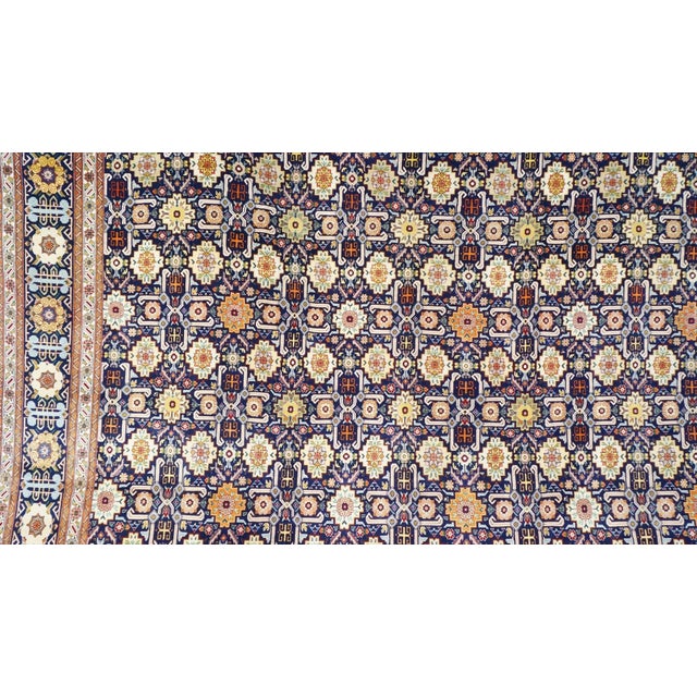 Antique Persian Tabriz 10 x 12 Navy Blue, Yellow, Brown & Ivory Handmade Area Rug #9902234