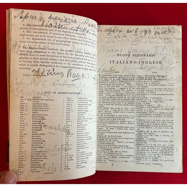 Fine Leather Binding - Italian & English Dictionary - London 1854 For Sale In New York - Image 6 of 9