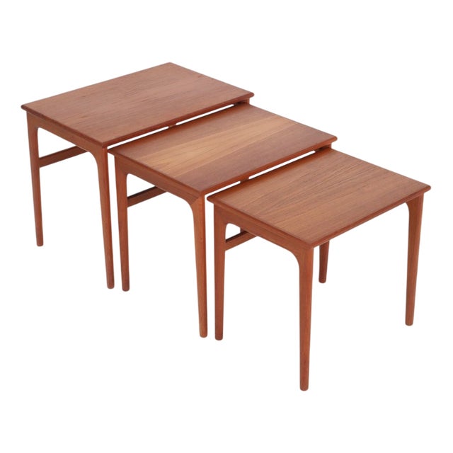 Danish Teak Nesting Tables, 1960s, Set of 3 For Sale