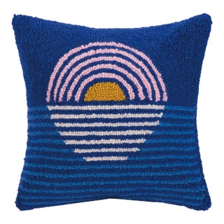 Sunset Hook Pillow, 14" x 14" For Sale