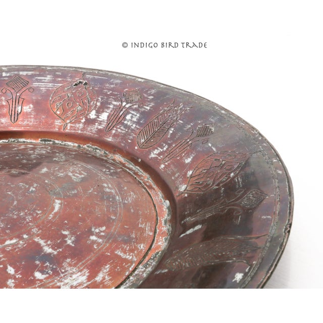 18th Century Large Arabic Copper and Metal Wall Hanging Plate For Sale - Image 4 of 6