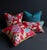 Vibrant Cottagecore Charm: Hana Chess in Ruby + Romo Miro in Beijing Blue + Down-Feather Filled Pillows = a Set of 4 For Sale - Image 10 of 17