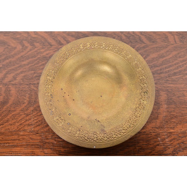 Bronze Tiffany Studios New York Bronze Doré Shallow Bowl or Plate With Decorative Border For Sale - Image 8 of 8