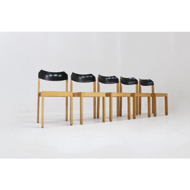 Mid-Century Stackable Dining Chairs, 1970s, Set of 5 For Sale - Image 9 of 9