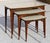 1960s Vintage Mid-Century Modern Nesting Tables – Set of 3 With Beige Tops & Tapered Maple/Beech Wood Legs For Sale - Image 4 of 17