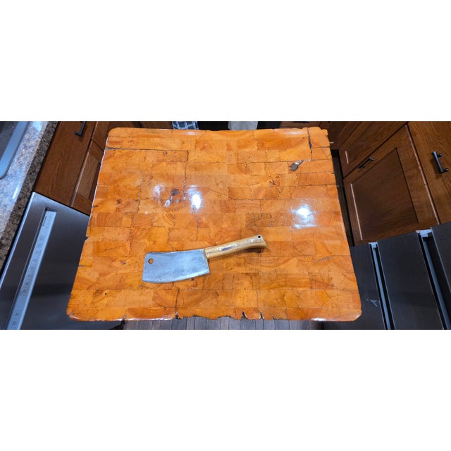 Mid-Century Michigan Maple Block Co. "Southpaw" 10.5- Inch Industrial Butcher Block Island For Sale - Image 6 of 14