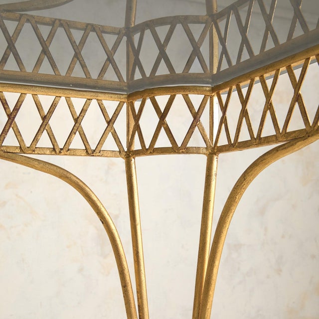 Bronze Vintage Italian Gilt Bronze Desk or Dining Table with Smoked Glass Top For Sale - Image 8 of 11
