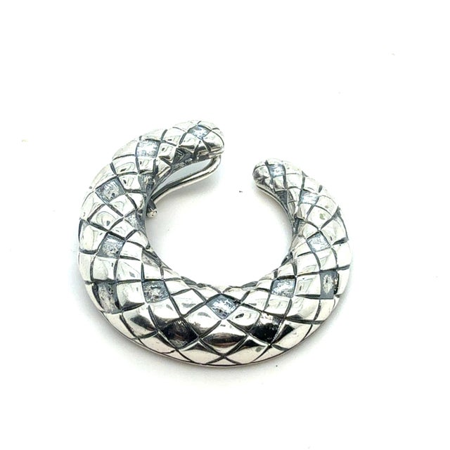 Metal 1990s Pair of Tiffany & Co Estate Omega Back Clip on Earrings Sterling Silver For Sale - Image 7 of 7