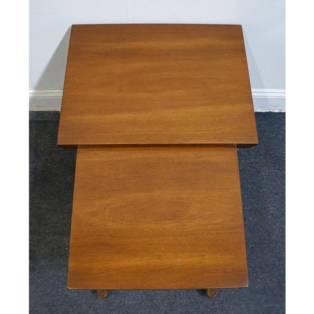 Heritage Furniture Solid Mahogany Italian Provincial 21" Nesting End Tables For Sale - Image 11 of 18