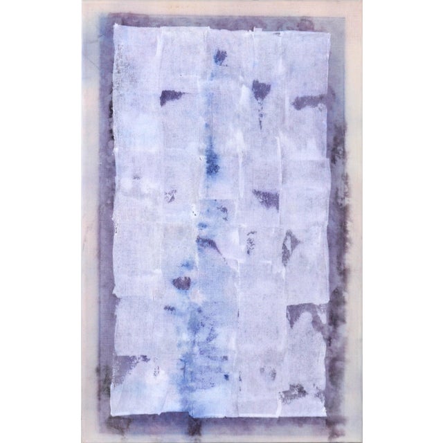 Textile White Patches - Abstract Composition on Linen by D. Whalen For Sale - Image 7 of 7