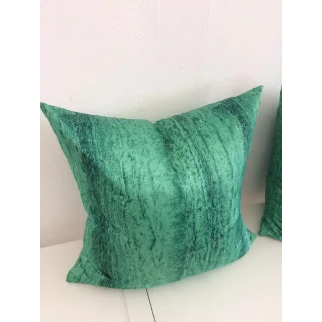 Todd Hase Contemporary Malachite Pillows - A Pair For Sale - Image 4 of 11