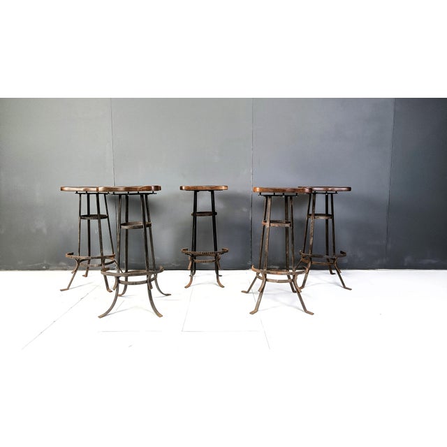 Vintage Brutalist Bar Stools, 1970s, Set of 5 For Sale - Image 11 of 11