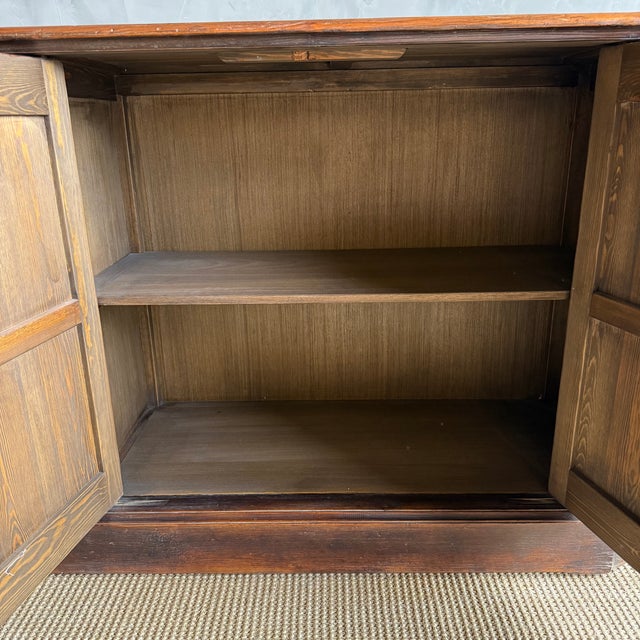 Brown Bistro IV Reclaimed Elm Wood Cabinet With 4 Doors and Working Locks For Sale - Image 8 of 15