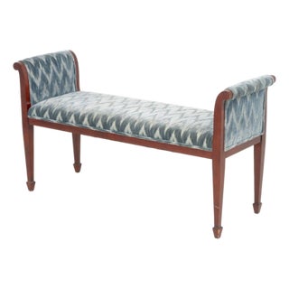 John Widdicomb Upholstered Mahogany Window Seat For Sale