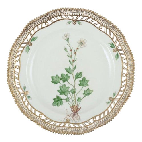 Flora Danica Openwork Lunch Plate in Porcelain from Royal Copenhagen, 1930s For Sale