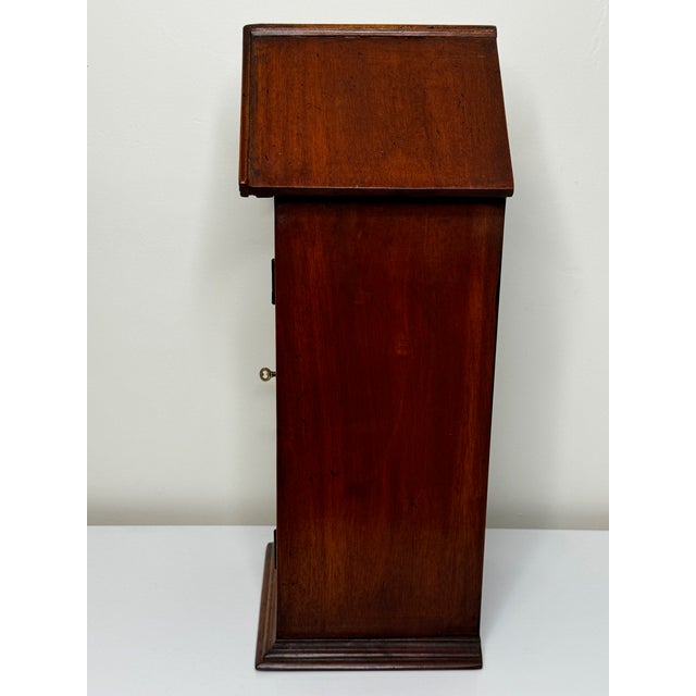 Mid-Century British Arts & Crafts Mahogany Indoor Post Box Cabinet, “Sentry Box” Form, Lock and Key For Sale - Image 12 of 18