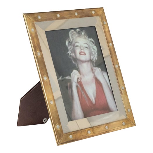 Mid-Century Picture Frame in Brass, Steel and Glass from Noel BC, Italy, 1970s For Sale