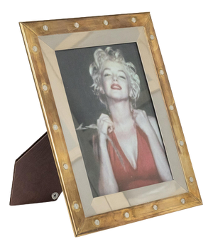 Mid-Century Picture Frame in Brass, Steel and Glass from Noel BC, Italy, 1970s