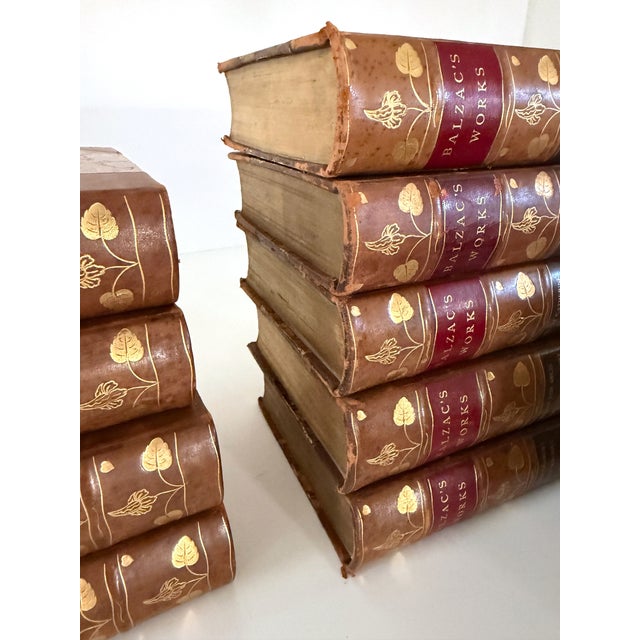 Antique Leather Bound Balzac Books, Set 18 For Sale - Image 16 of 18